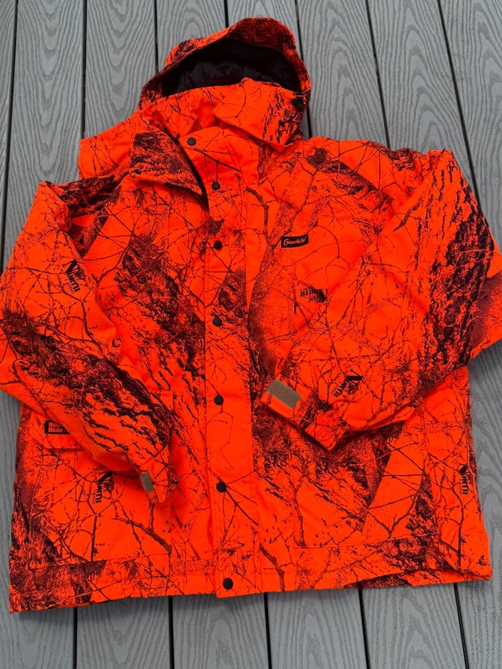 Gamehide Men's XL Insulated Waterproof Blaze Orange Camo Whisper Parka